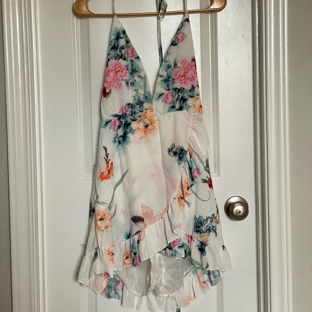 White Floral Romper